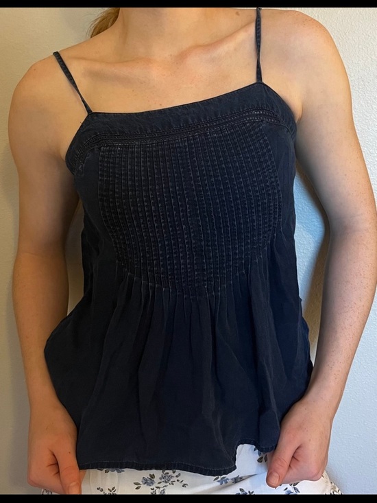 Old Navy Tops - Women’s Dark Wash Smocked Spaghetti Strap Tank Top Large